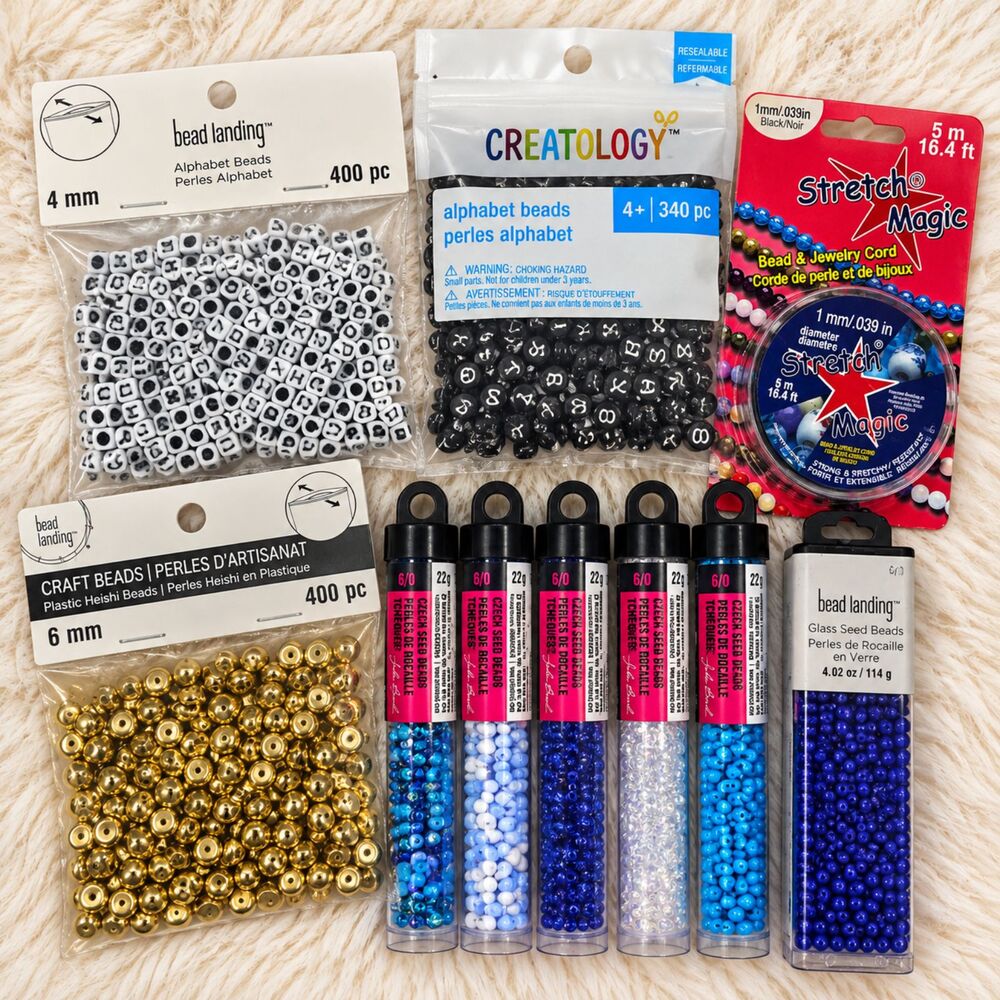 Bead Landing Creatology Seed & Alphabet Beads Stretch Magic Cord Craft Lot